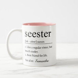 Rolig personlig systerdefinition mugg