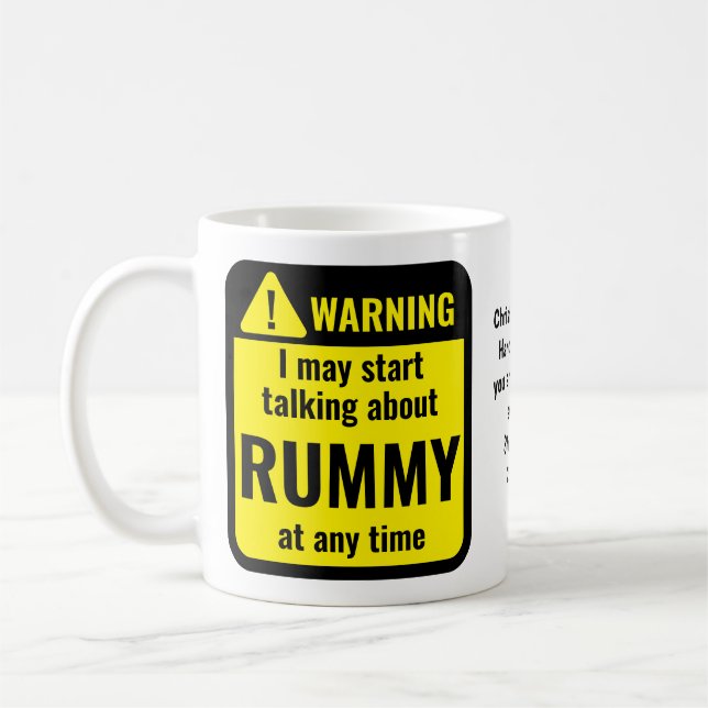 Rolig Personlig Varning Rummy Kaffemugg (Vänster)