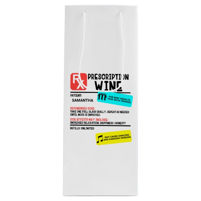 Rolig personlig varningsetikett för vin för recept (Framsidan)