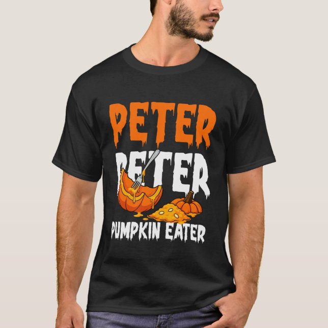 Rolig Peter Pumpa Ätare Halloween Kostym Män Bo T Shirt (Framsida)