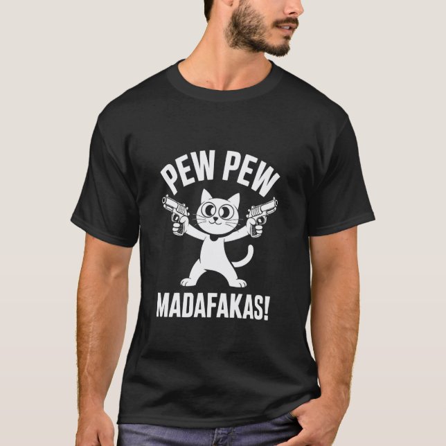 Rolig Pew Katt Grafik 03 T Shirt (Framsida)
