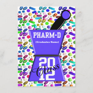 Rolig Pharm-D studentkort Inbjudningar