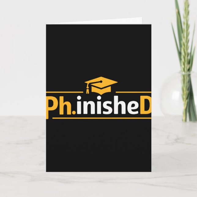 Rolig PhD-examen 2026 PhD Avslutad Premium Tr Kort (Framsida)