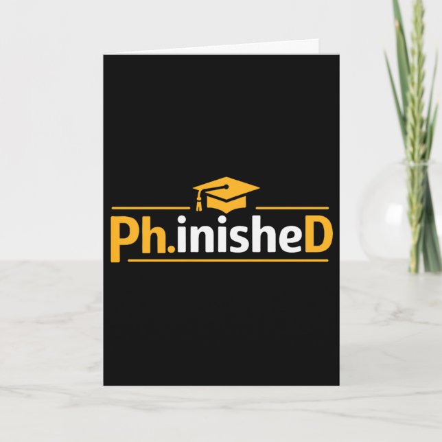 Rolig PhD-examen 2026 PhD Avslutad Premium Tr Kort (Framsida)