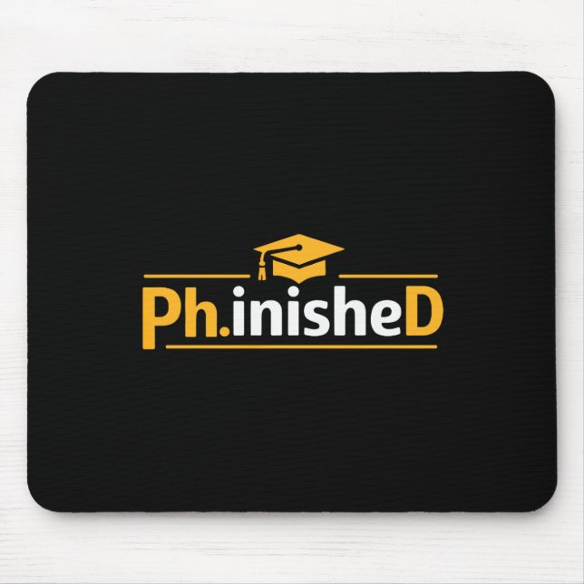Rolig PhD-examen 2026 PhD Avslutad Premium Tr Musmatta (Framsidan)