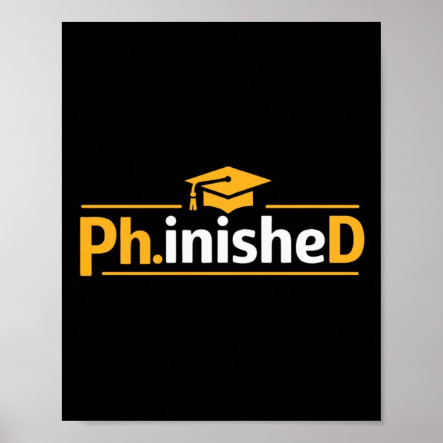 Rolig PhD-examen 2026 PhD Avslutad Premium Tr Poster (Framsidan)