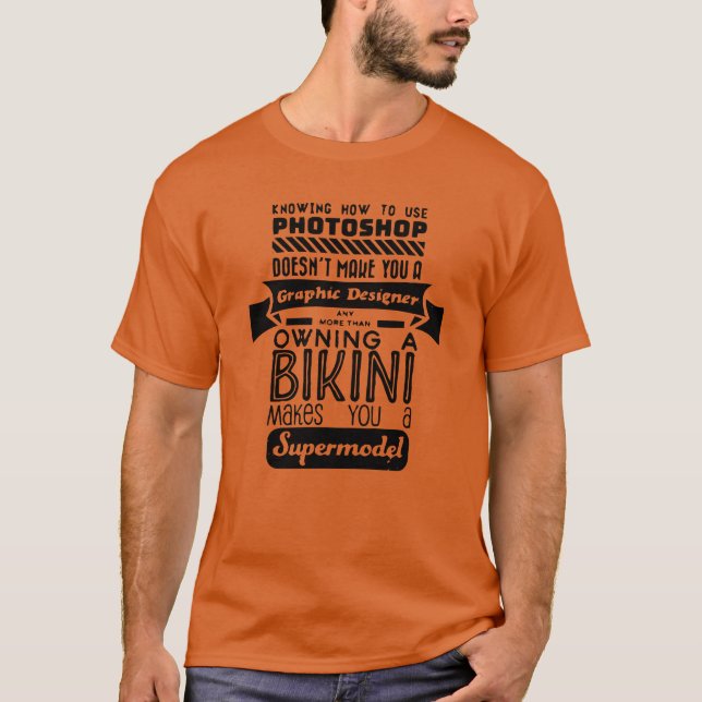 Rolig Photoshop Supermodels Citat present T Shirt (Framsida)