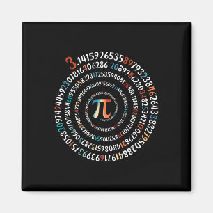 Rolig Pi-dagen 3.14 Pi-symbol Spiral Nummer Math K Magnet