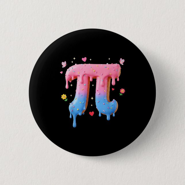 Rolig Pi-dagen Glass Dropp 3.14 Math Pun Lärare Knapp (Framsida)