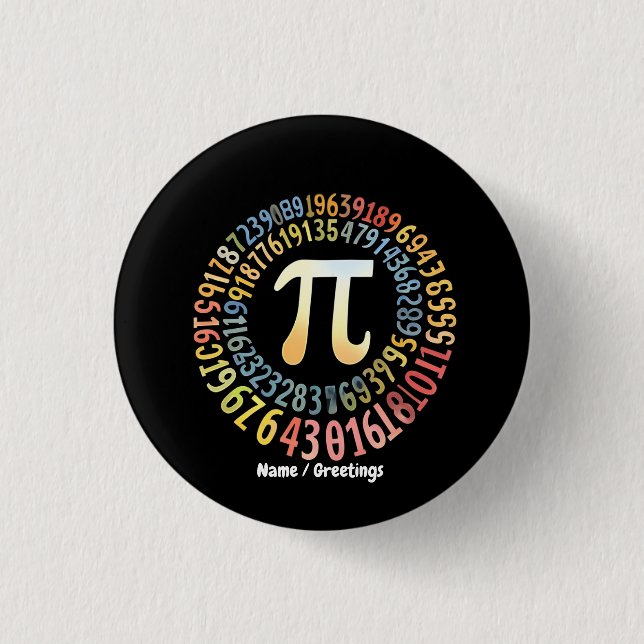 Rolig Pi-dagens Spiralnummer Coola Matematiska  Knapp (Framsida)