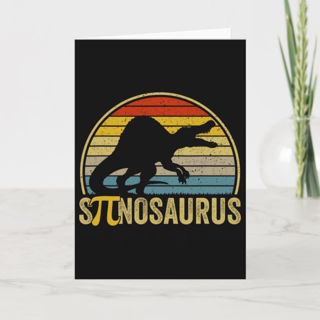 Rolig Pi-dags Pun - Spinosaurus Dinosaurie Matemat Kort (Framsida)