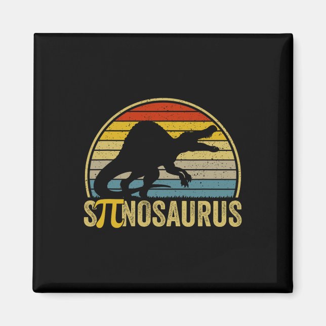 Rolig Pi-dags Pun - Spinosaurus Dinosaurie Matemat Magnet (Framsidan)
