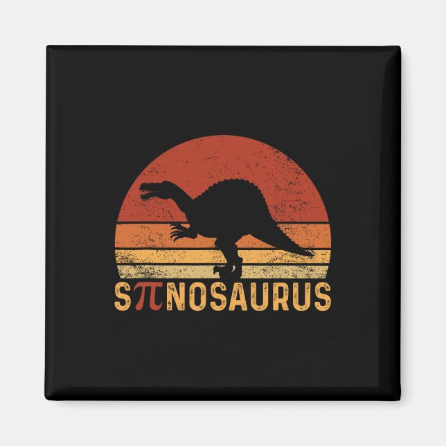 Rolig Pi-dags Pun Spinosaurus Dinosaurie Matematik Magnet (Framsidan)