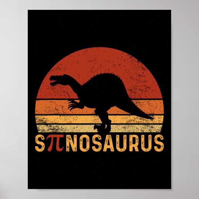 Rolig Pi-dags Pun Spinosaurus Dinosaurie Matematik Poster (Framsidan)