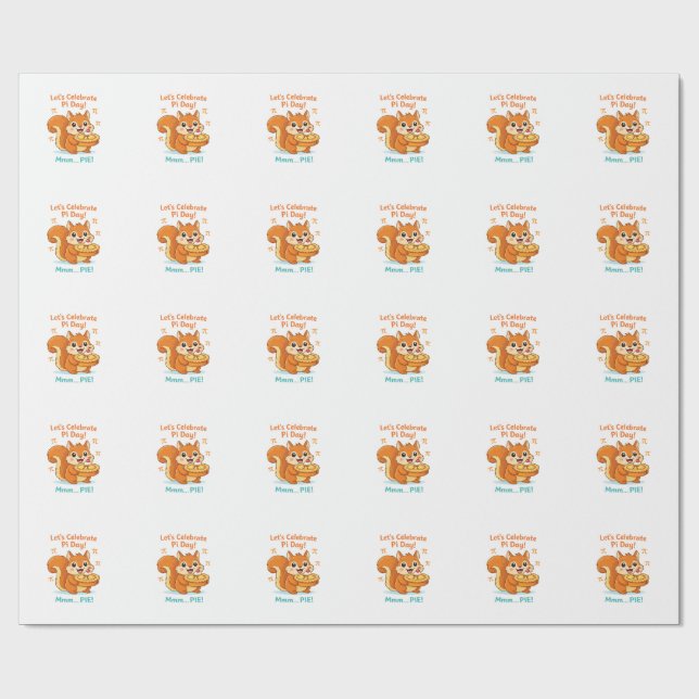 Rolig Pi-dagsdjur med paj – Math Älskare Present Presentpapper (Platt)