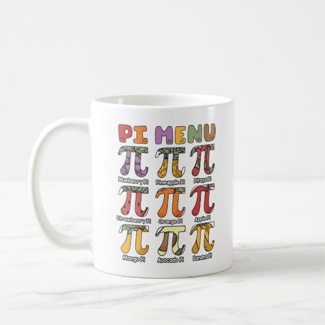 Rolig Pi-dagsmeny Frukt Puns Matematiklärare Mugg (Vänster)