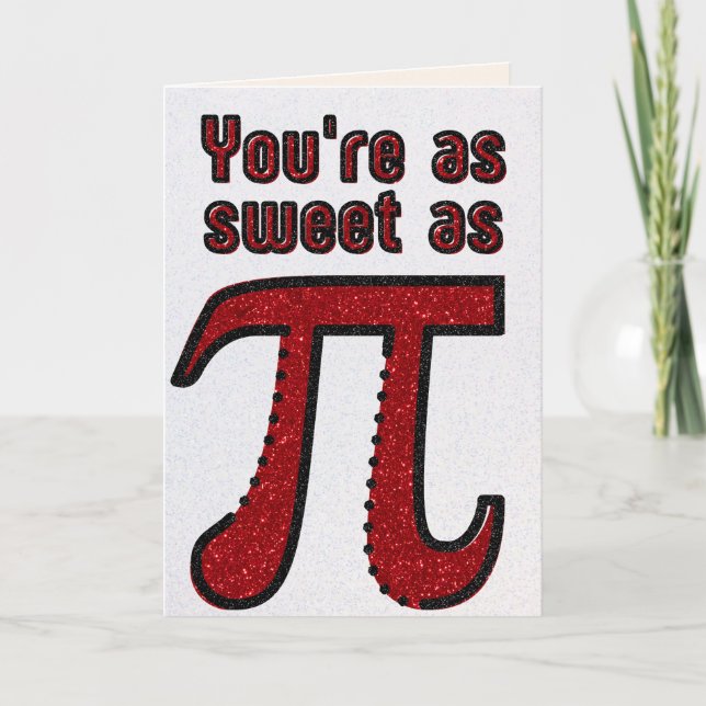 Rolig Pi-matematikskämt Glitter Alla hjärtans dag- Kort (Framsida)