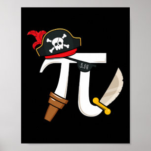 Rolig Pi Rate Pirat Pi Dag Pojkar Flickor Vetenska Poster