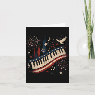 Rolig pianospelare patriotisk amerikansk flagga fy kort