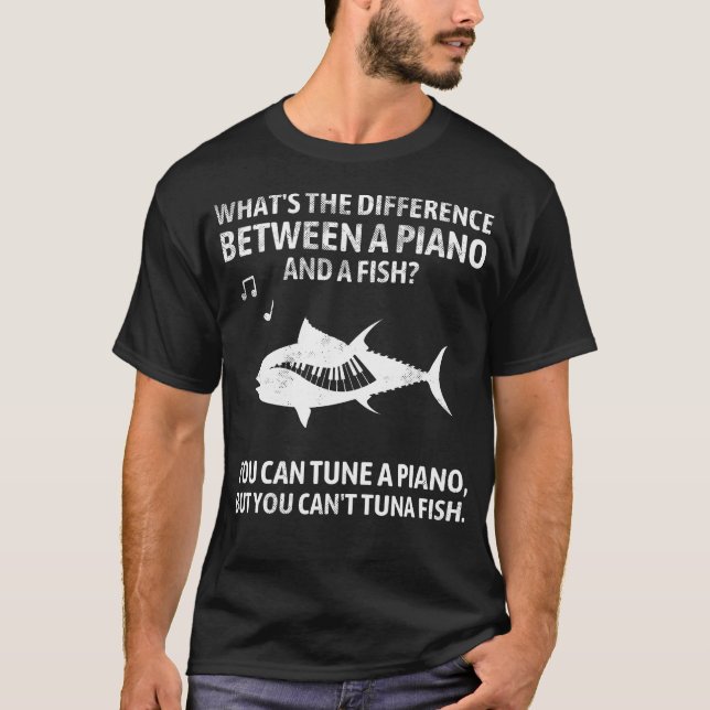 Rolig pianotonfisksmusik Sarksatisk T Shirt (Framsida)