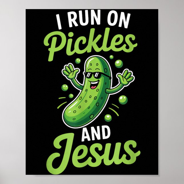 Rolig Pickle Gurka Jag Springar På Pickles Och Jes Poster (Framsidan)