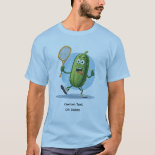 Rolig Pickle som Spelar Pickleball Anpassad Text T Shirt