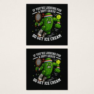 Rolig Pickle Spelar Pickleball Fyrkantigt Visitkort