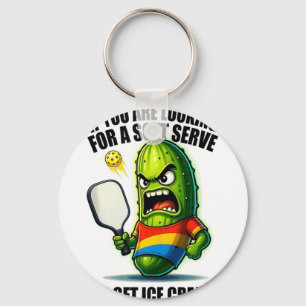 Rolig pickleball-älskare-pun med en pickel som spe nyckelring