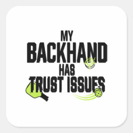 Rolig Pickleball-Bakhandsticker Fyrkantigt Klistermärke