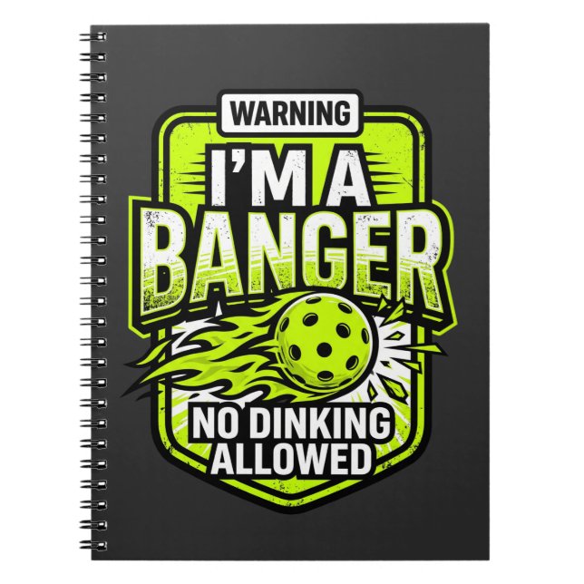 Rolig Pickleball Banger Journal Inget Dinking Anteckningsbok (Framsidan)
