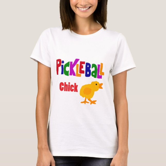 Rolig Pickleball chickkonst T-shirt (Framsida)