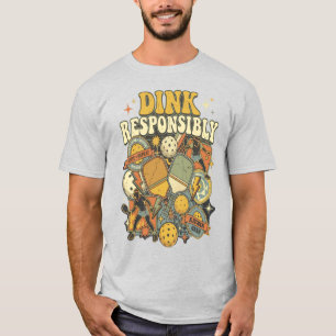 Rolig Pickleball Dink Ansvarsfullt Paddle Spelare T Shirt