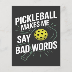 rolig pickleball får mig att säga dåliga ord flygblad