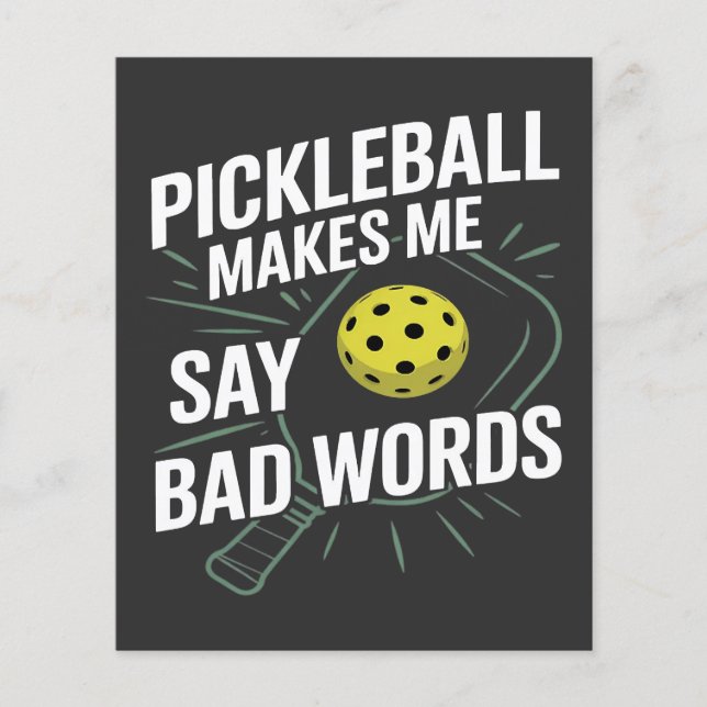 rolig pickleball får mig att säga dåliga ord flygblad (Framsidan)