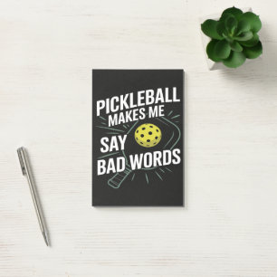 Rolig Pickleball Får Mig Att Säga Fula Ord Post-it Block