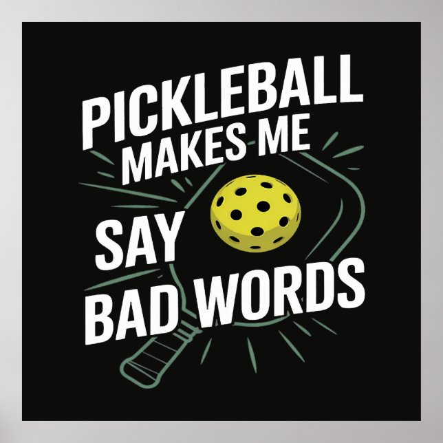 Rolig Pickleball Får Mig Att Säga Fula Ord Poster (Framsidan)
