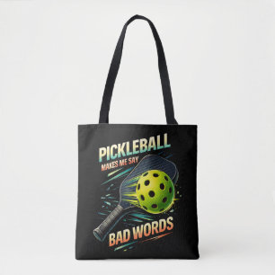 Rolig Pickleball Får Mig Att Säga Fula Ord Spelare Tygkasse