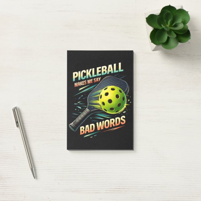 Rolig Pickleball Får Mig Att Svädra Spelare Post-it Block (Kontor)