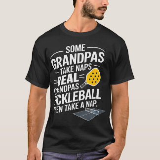 Rolig Pickleball-farfar-spelare fars dag-present T Shirt