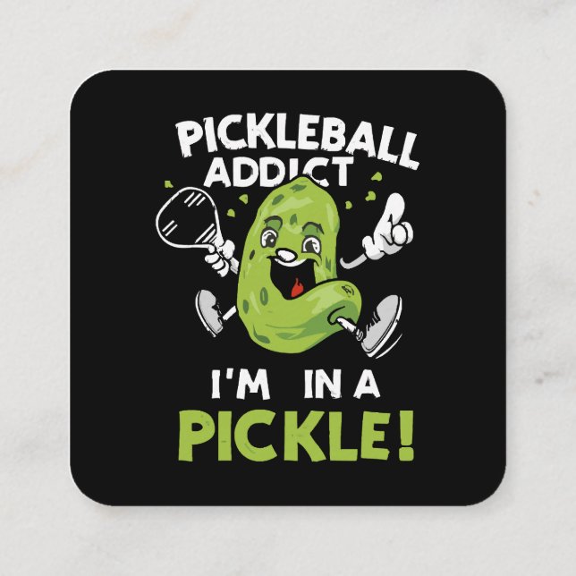 Rolig-Pickleball Fyrkantigt Visitkort (Baksida)