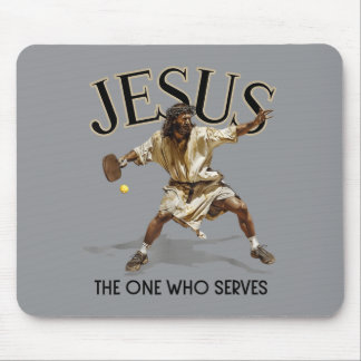 Rolig Pickleball Jesus Den Som Servar Musmatta