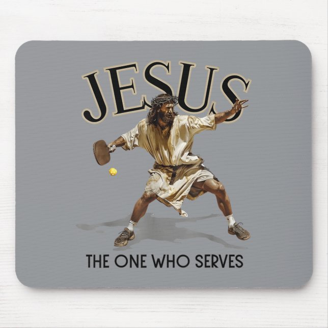 Rolig Pickleball Jesus Den Som Servar Musmatta (Framsidan)