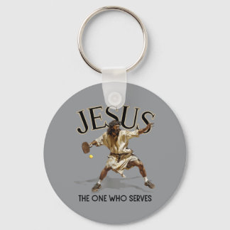 Rolig Pickleball Jesus Den Som Servar Nyckelring