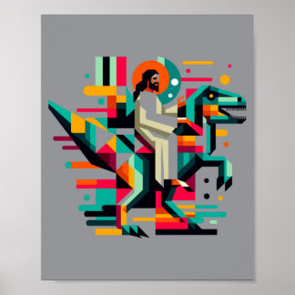 Rolig Pickleball Jesus Den Som Servar Poster