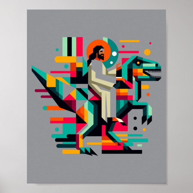 Rolig Pickleball Jesus Den Som Servar Poster (Framsidan)