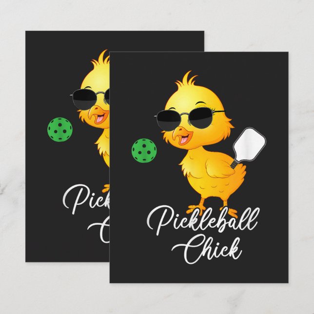 Rolig Pickleball Kyckling Pickleball Kort (Fram/baksida)