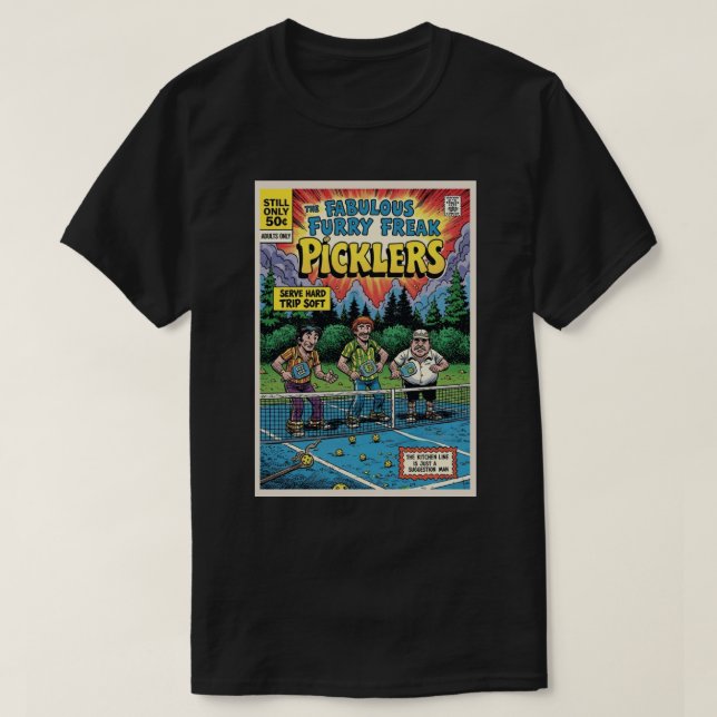 Rolig Pickleball Lurvig Freak Picklers Paddle T Shirt (Design framsida)