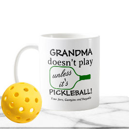 Rolig Pickleball Mormor Humor Rolig Skrift Vit Kaffemugg