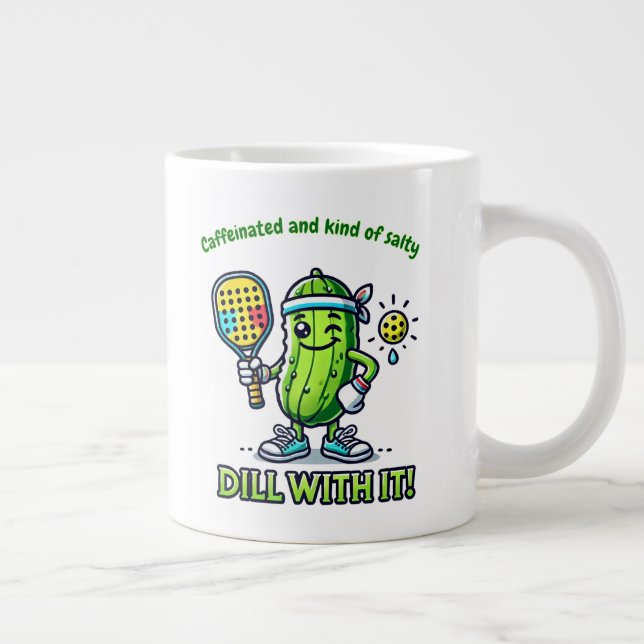 Rolig Pickleball-mugg för dryckesvaror och köksinr Jumbo Mugg (Höger)
