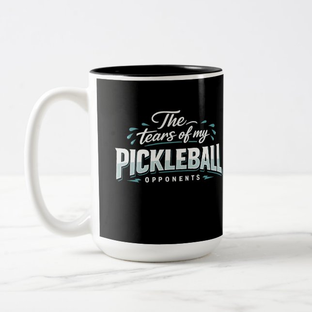 Rolig Pickleball-mugg – Min motståndares tårar Två-Tonad Mugg (Vänster)
